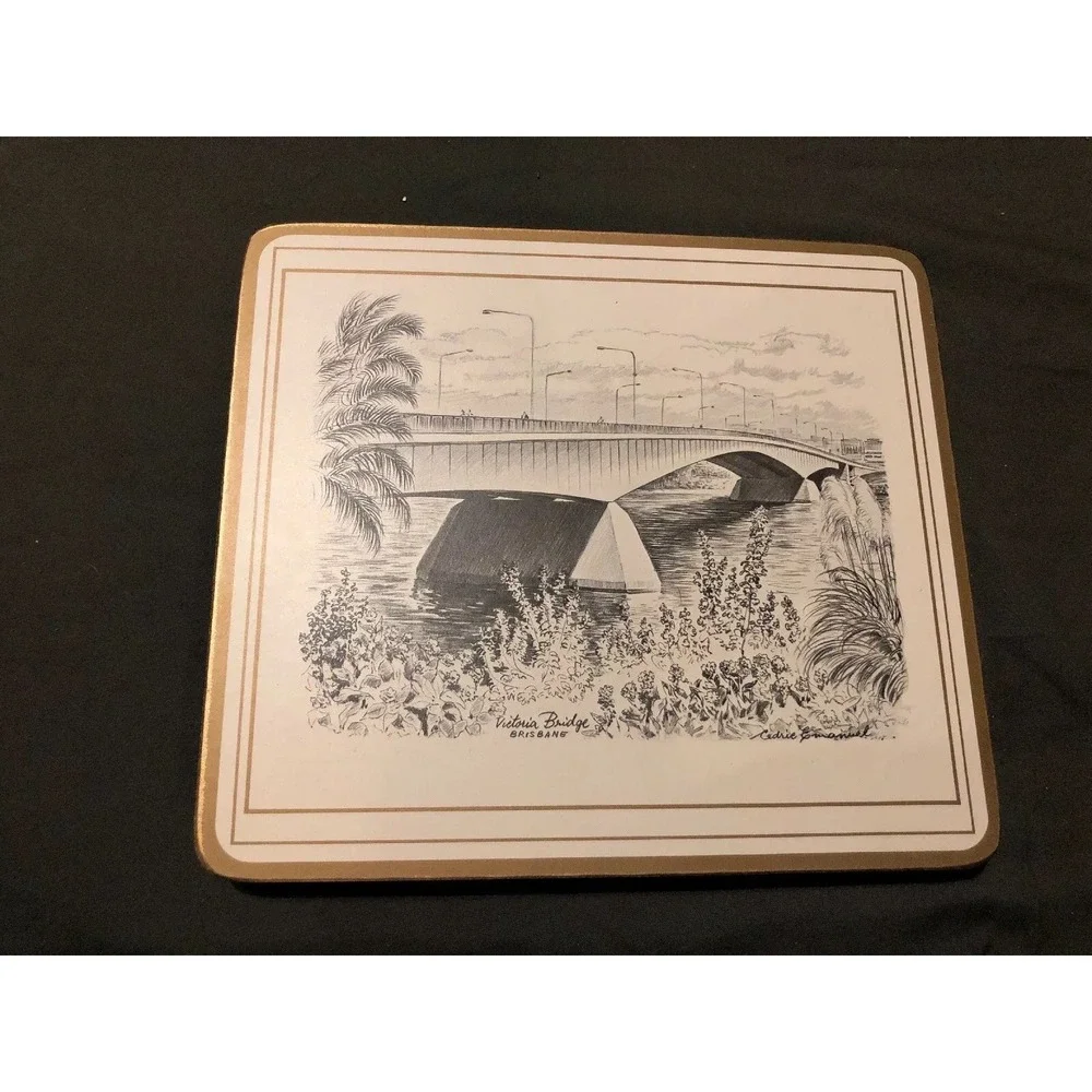 Set 5 PIMPERNEL‎ PLACEMATS CEDRIC EMANUEL PEN INK PRINTS AUSTRALIAN ARCHITECTURE